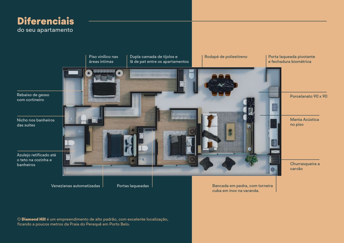 Apartamento 2 suítes para Venda no bairro Perequê em Porto Belo