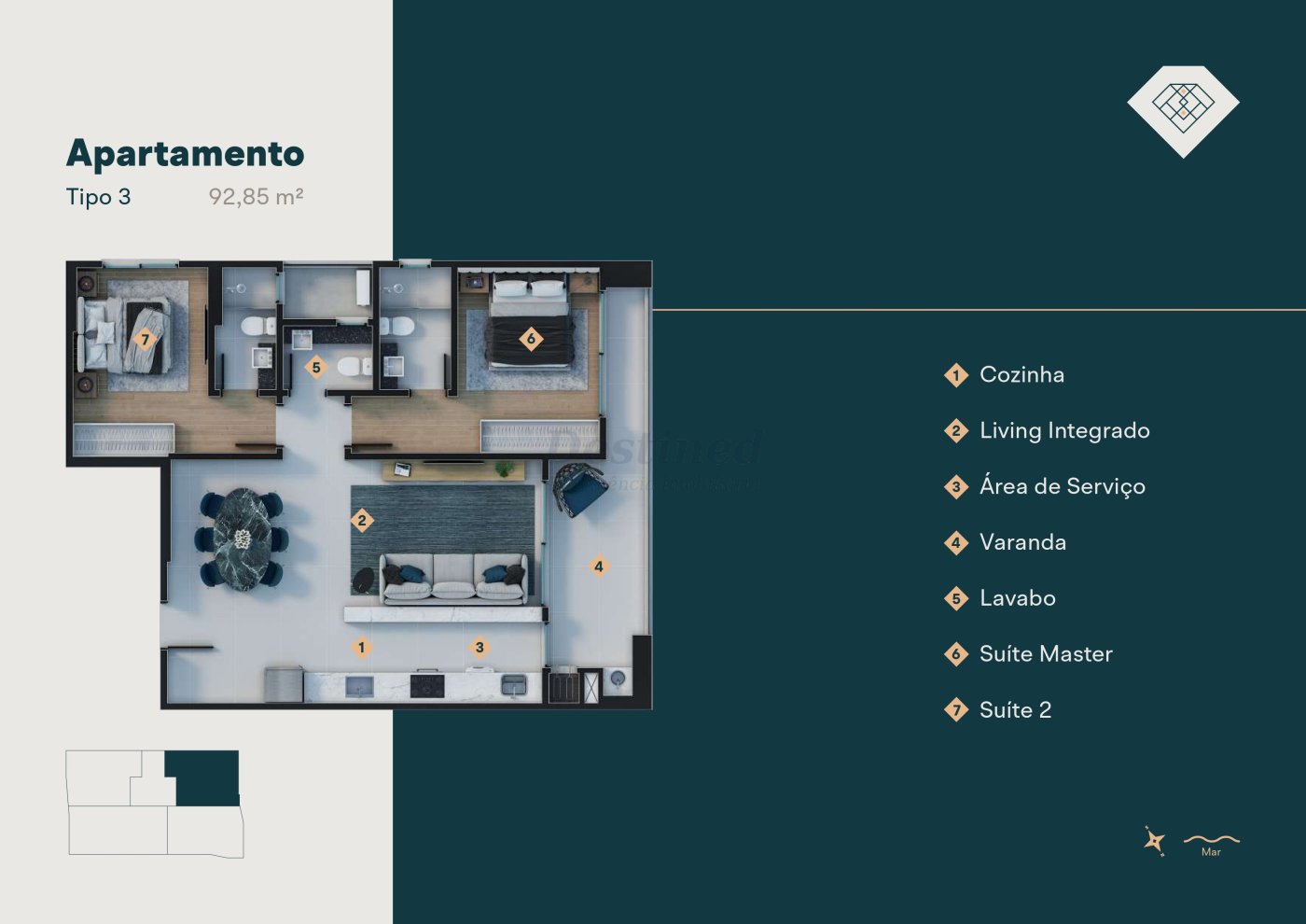 Apartamento 2 suítes para Venda no bairro Perequê em Porto Belo